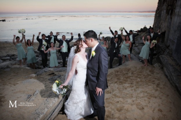 Bride & Groom kissing Monterey